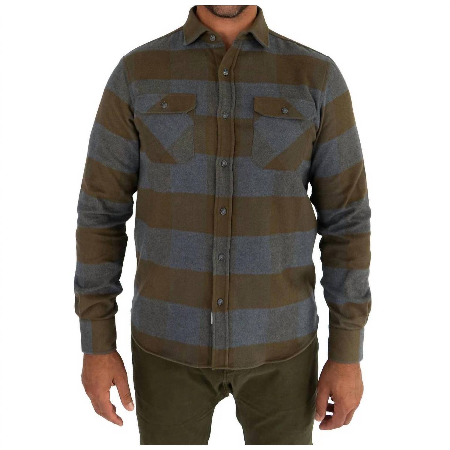 New Muskox Field Grand Flannel Shirt In Caper Green